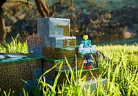 Minecraft Overworld Playset with 1 Action Figure & 10 Papercraft Blocks, 3.25-in Scale Toy