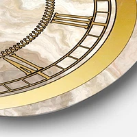 Designart 'White Onyx Natural White Marble' Glam wall clock