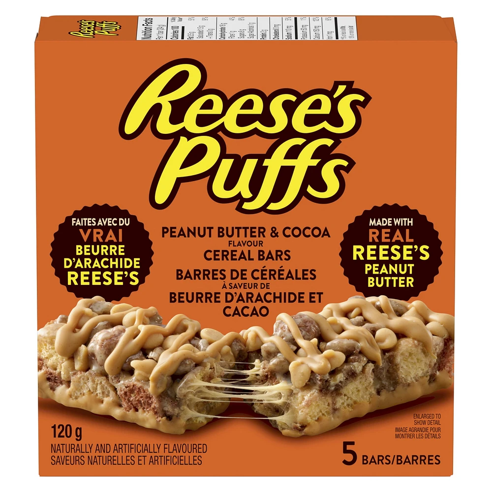 Délices Reese's Puffs Barres de céréales à saveur de beurre d'arachide et cacao 120g