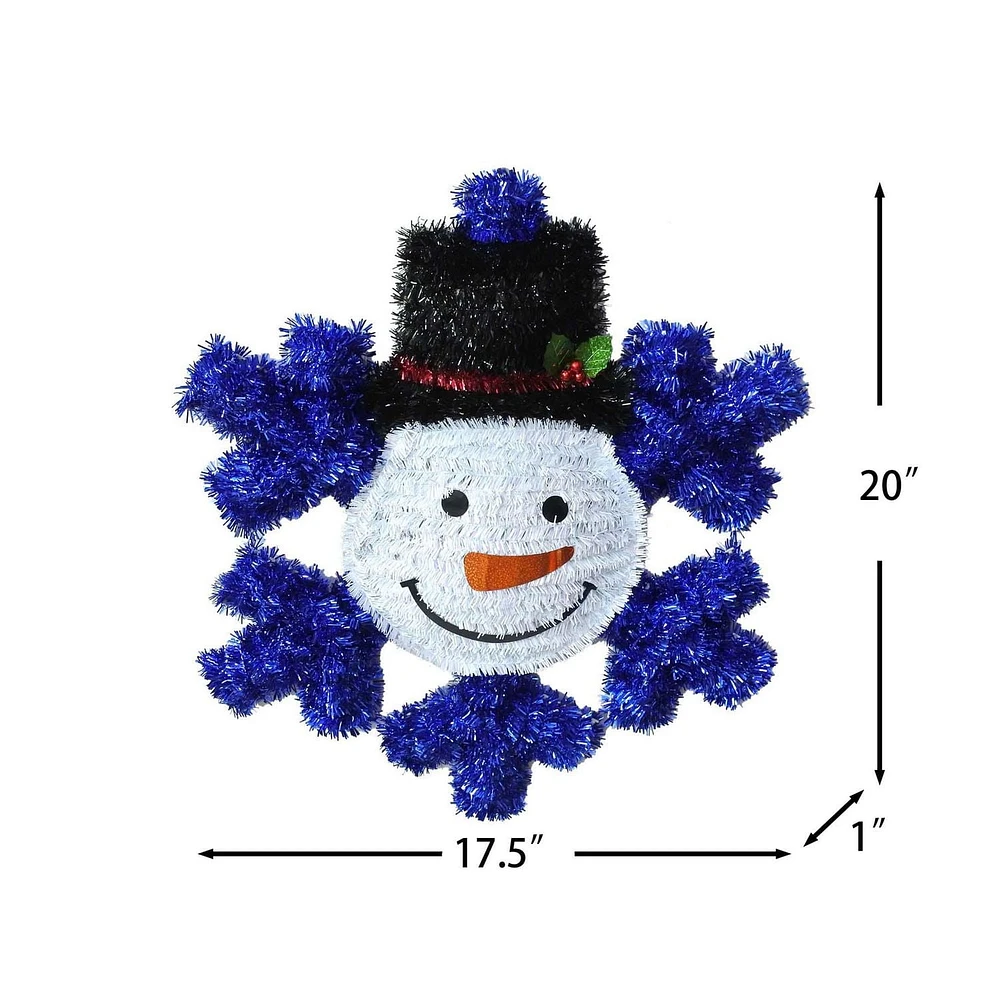 Christmas tinsel snowflake wreath