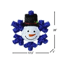 Christmas tinsel snowflake wreath