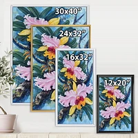 Designart Orchidées de forêt vintage I ART MURAL À CADRE FLOTTÉ