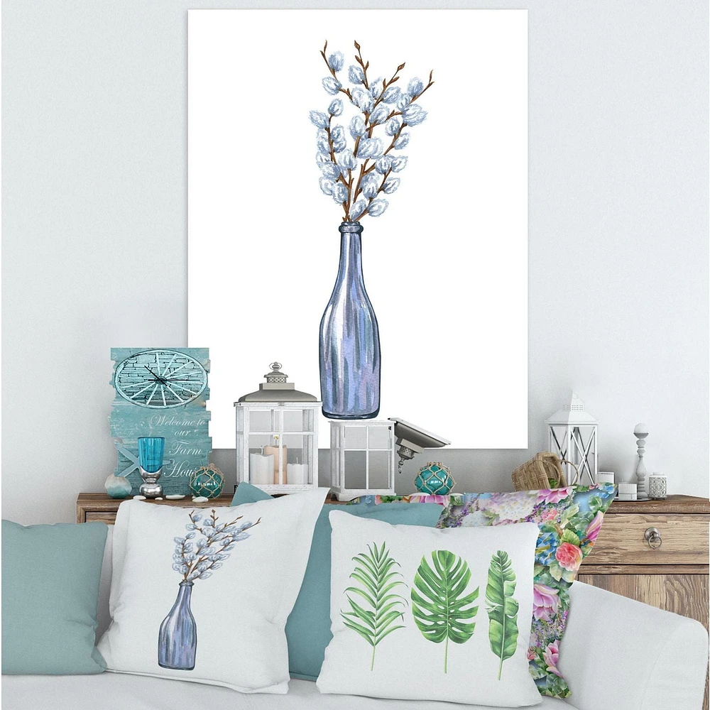 Designart Bunch of Pussy Willow Twigs II Canvas Wall Art
