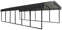 Steel Carport 12 x 29 x 7 ft. Galvanized Black/Charcoal