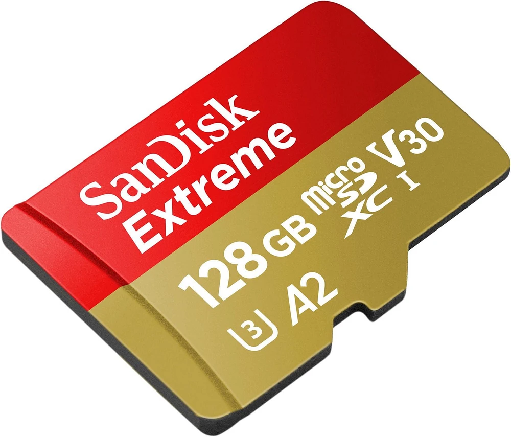 Carte SanDisk ExtremeMD microSDXCMC UHS-I de 128 Go et de classe de performance A2 – SDSQXA1-128G-CW6MA Carte microSD 128 Go