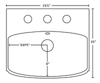 in. W Above Counter White Bathroom Vessel Sink Set For 3H8-in. Center Faucet AI