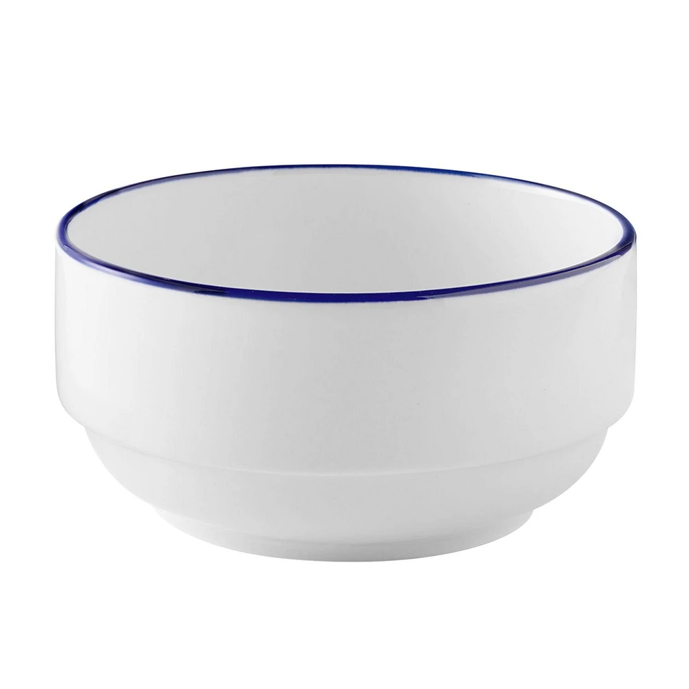 Mainstays Blue Rim Stoneware Bowl, MS BLUE RIM BOWL / D 15cm