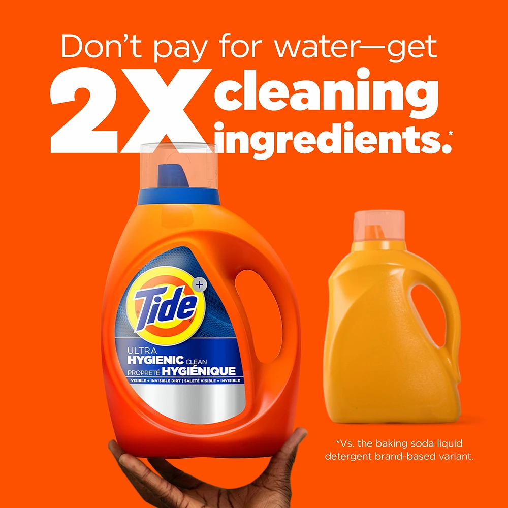 Tide Ultra Hygienic Clean Liquid Laundry Detergent, Original Scent, Removes visible and invisible dirt, Laundry Detergent Liquid, 3.9L