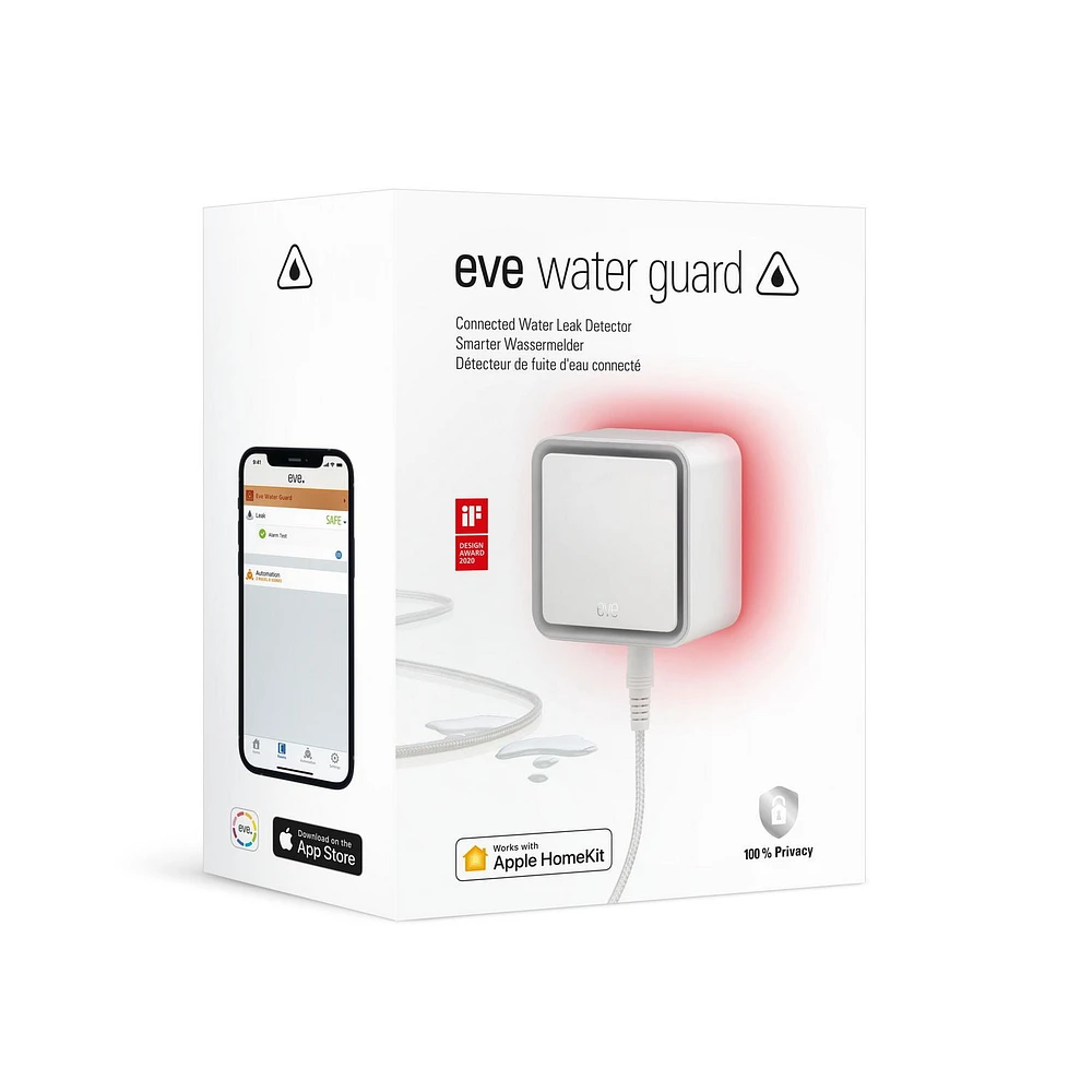 Eve Water Guard - Connected Water Leak Detector with Apple HomeKit technology