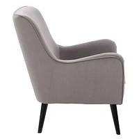 CorLiving Isla Velvet Upholstered Modern Indoor Accent Chair with Tapered Wooden Legs