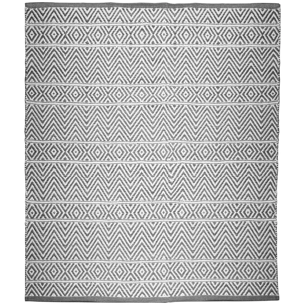 Fabstyles Herringbone Cotton Flat Weave Area Rug for Living Room, Hallway, Patio