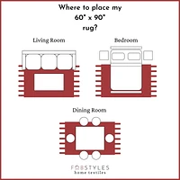Fabstyles Herringbone Cotton Flat Weave Area Rug for Living Room, Hallway, Patio