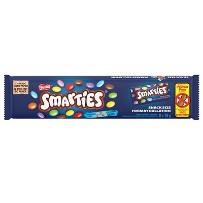 Minibarres, choc. au lait dans une coquille de sucre, boîtes ind., préparées dans une usine can. sans arachides, idéales pour partager, sans colorants ni arômes artificiels 10g