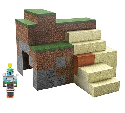 Coffret Éco Minecraft avec figurine Éco-responsable, accessoires et blocs en papier - 10 Blocs