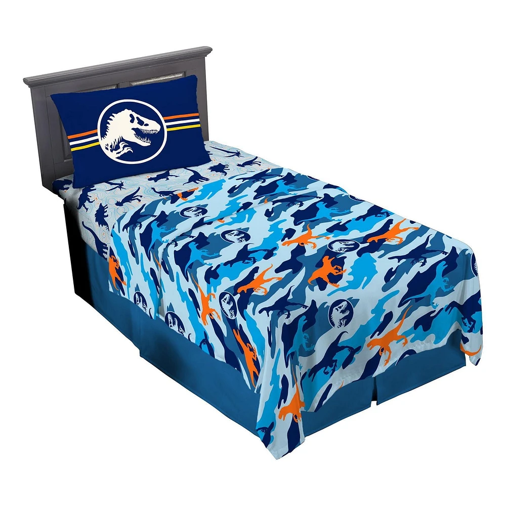 Jurassic "Blue Point of View" Twin Sheet set