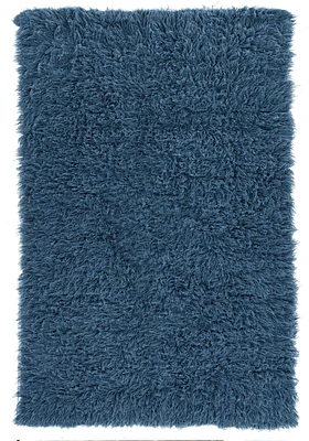 Tapis d'appoint Nouveau Flokati 1400 gr de 2' 4" x 4' 8", Bleu Denim