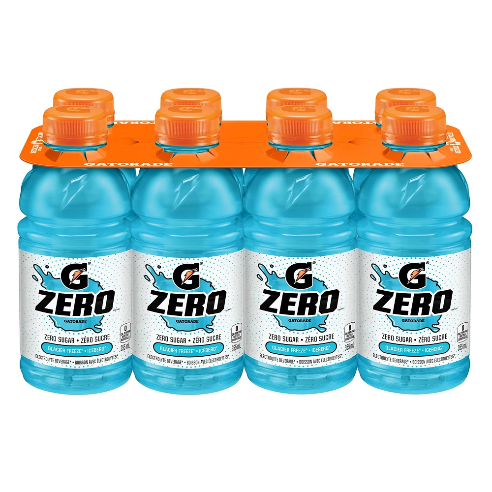 Gatorade Zéro Glacier Freeze 8 x 355 mL, Bouteilles 8x355mL
