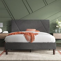 Zinus Judy Upholstered Platform Bed Frame / Mattress Foundation / Wood Slat Support / No Box Spring Needed / Easy Assembly