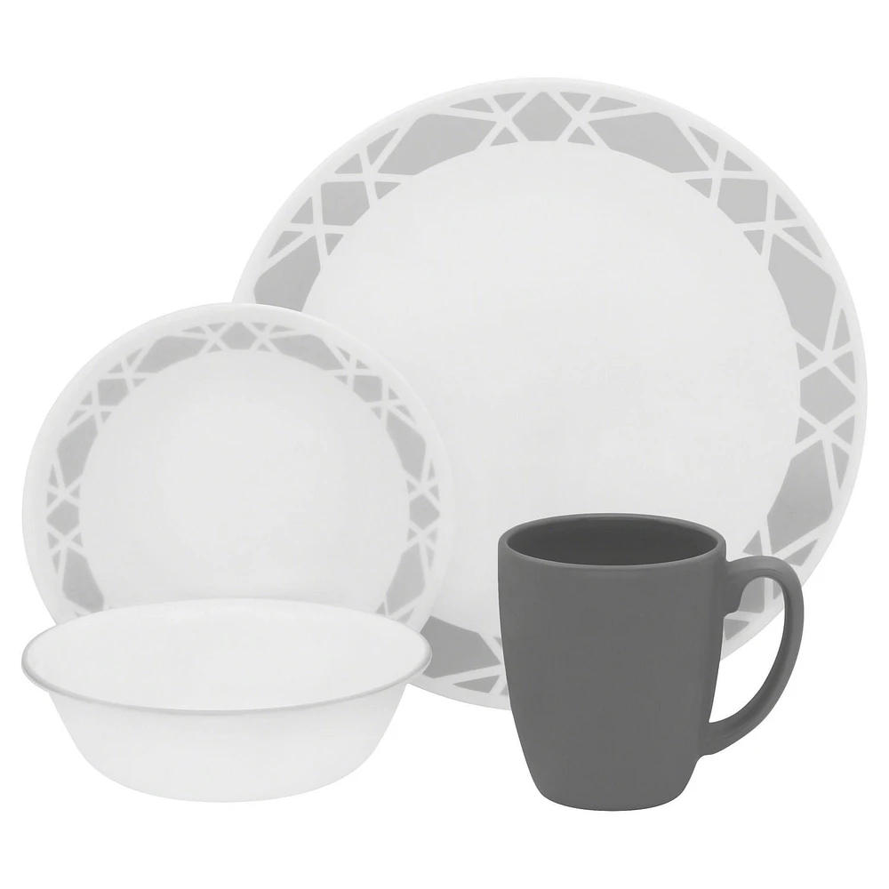Corelle® Modena Dinnerware Set 16pc, Dinner, Lunch, Bowl & Mug