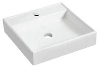 American Imaginations AI-30705 17,5 pouces Vaisseau blanc de bâti de mur de W pour le perçage de centre de 1 trou