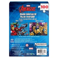 Marvel Avengers, puzzle réversible de 100 pièces Hulk Thanos Iron Man Thor Black Widow Captain America, pour les enfants à partir de 6 ans