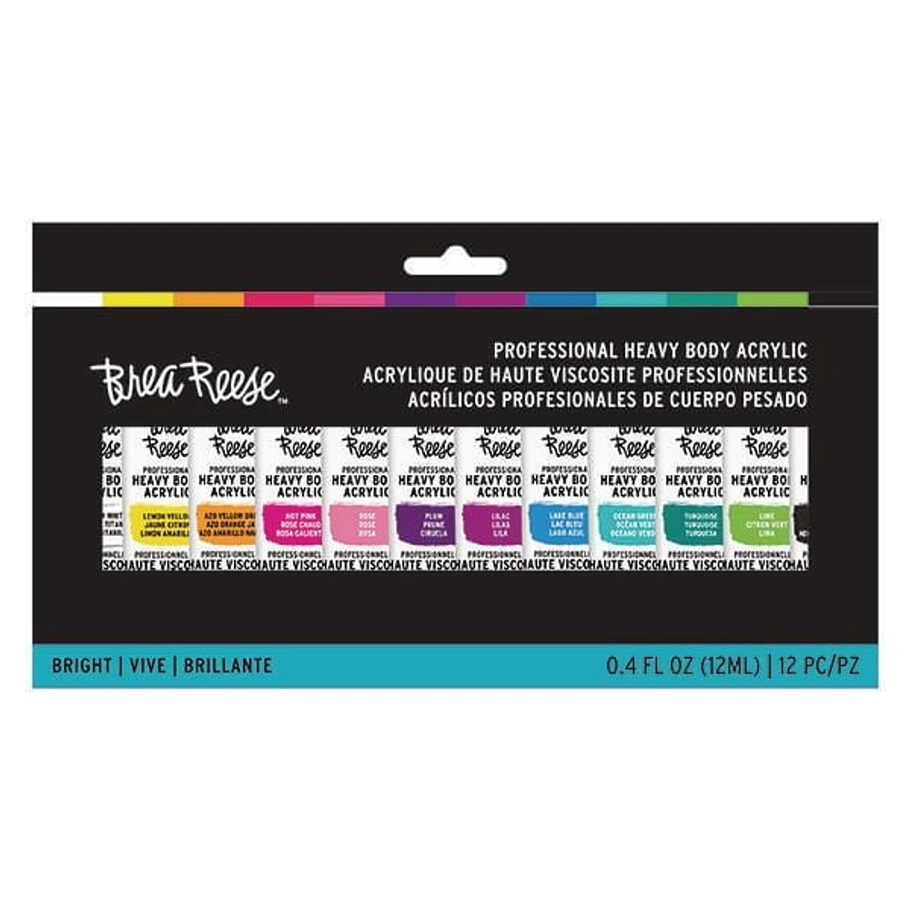 Brea Reese Set de 12 peintures acryliques 12 ml: Brights