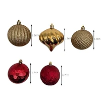 Holiday Time 45 Count Shatterproof Ornaments-Red/Gold