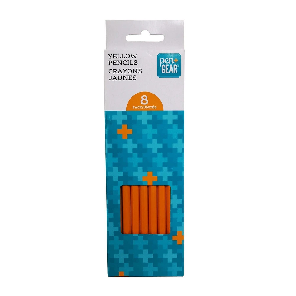 8CT YELLOW PENCILS IN PAPER BOX, YELLOW PENCIL