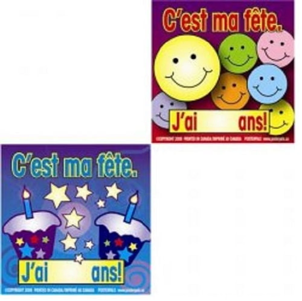 Autocollants d'anniversaire en français