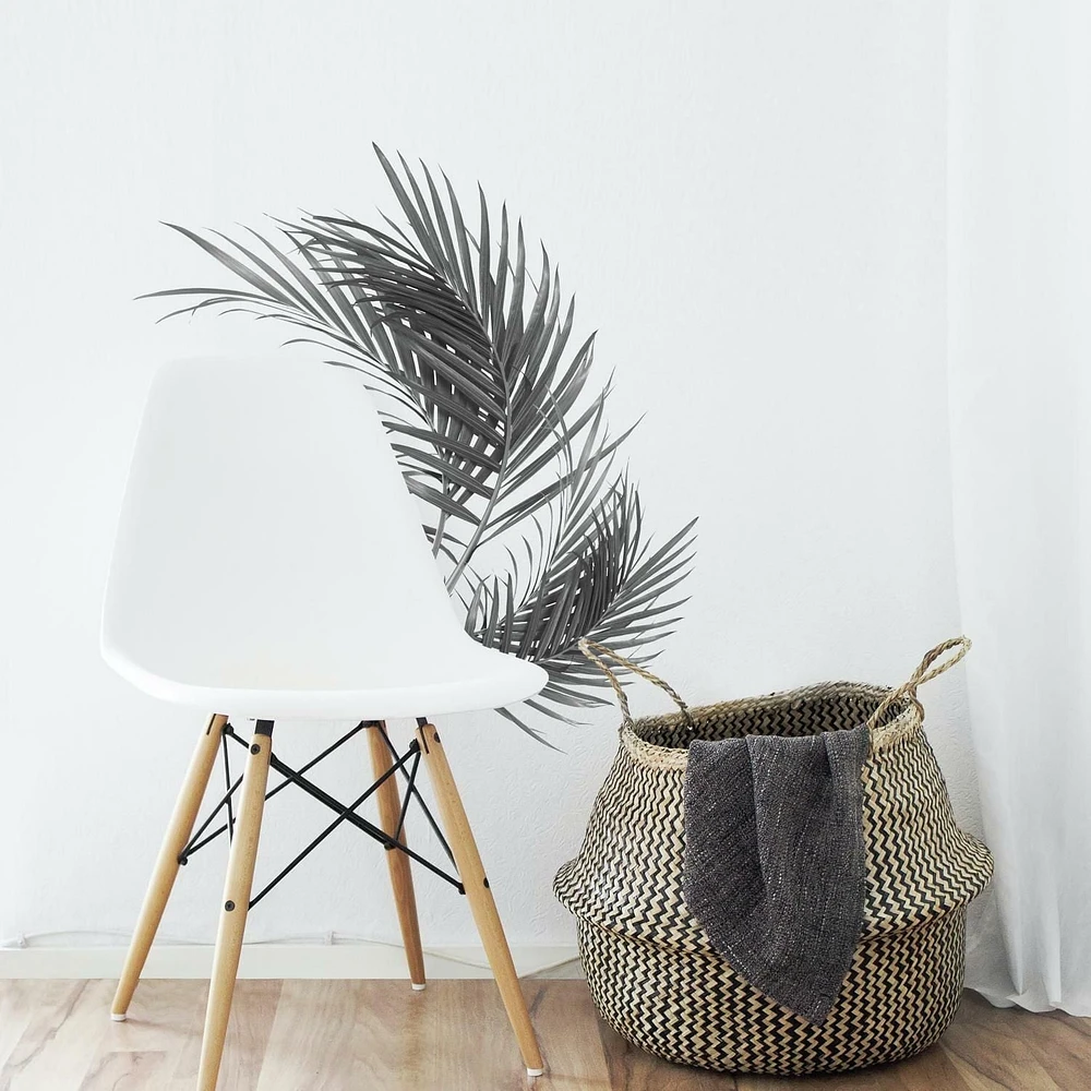 ROOMMATES BLACK WHITE PALM GIANT PEEL & STICK WALL DECALS, B&W PALM WALL DECAL