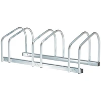 HOMCOM 5-Bike Bicycle Floor Parking Rack Cycling Storage Stand Silver