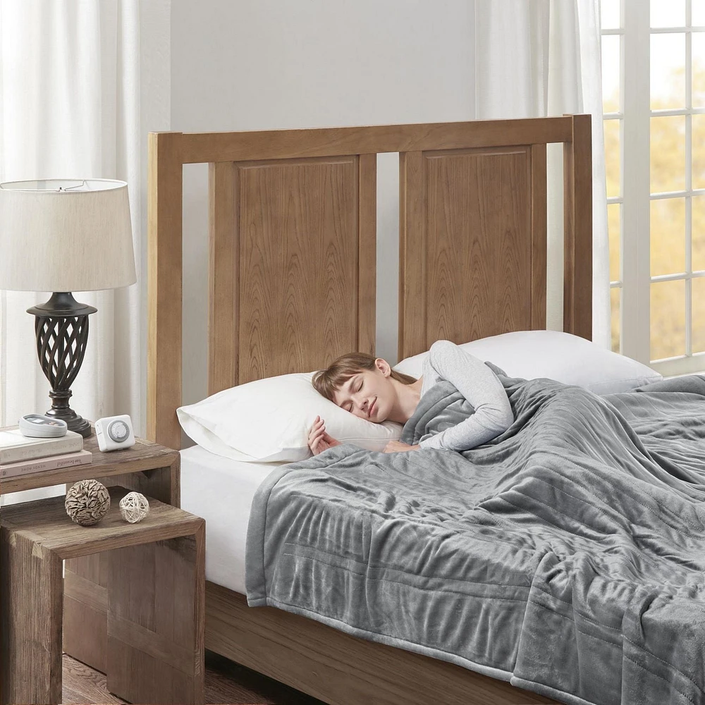 CC Couverture chauffante en peluche avec minuterie automatique