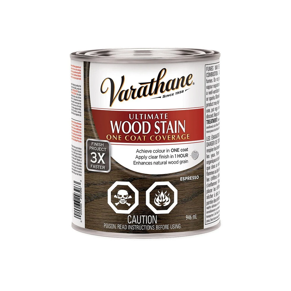 Teinture pour bois ultime Varathane à la base d'huile en expresso 946 ml