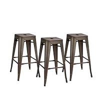 Heavenly Collection Gunmetal Metal Counter Stool