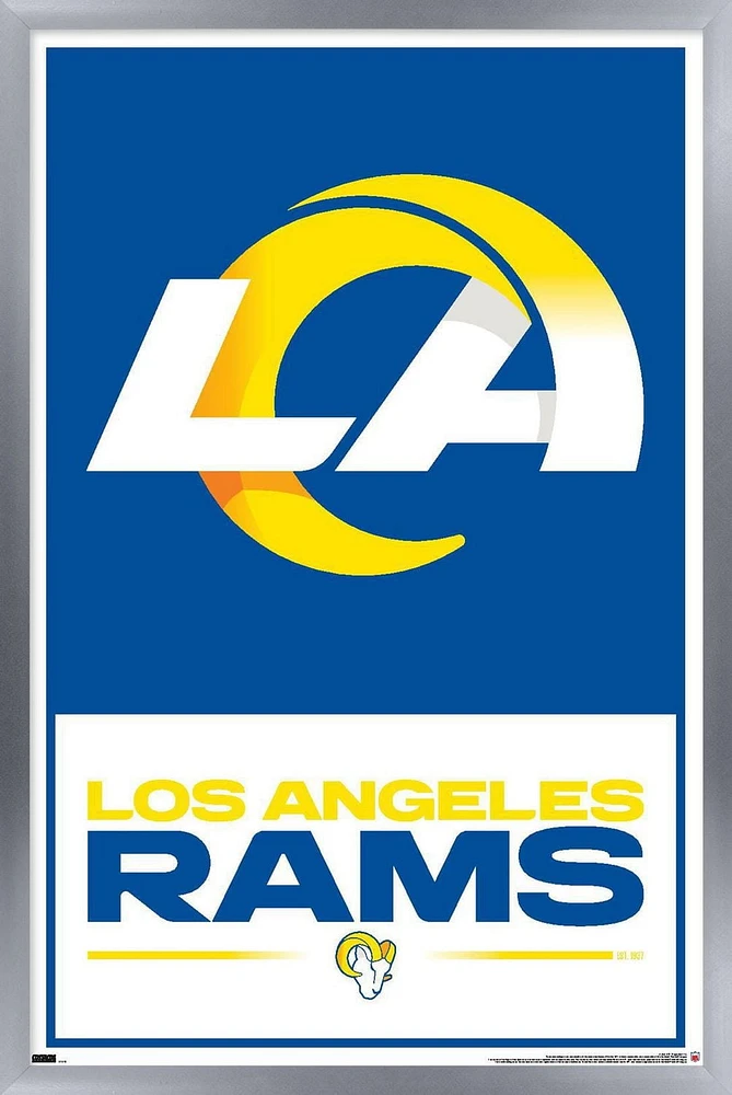 NFL Los Angeles Rams - Logo 21 Wall Poster, 22.375" x 34" Framed