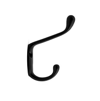 Era Double Hook 2-Pack Black, 3.25 x 0.75 x 2.25 in.