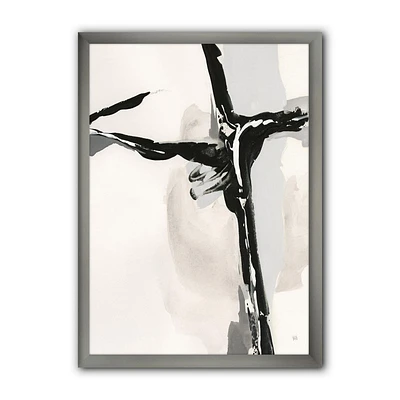 Designart Abstract Neutral II Framed Wall Art