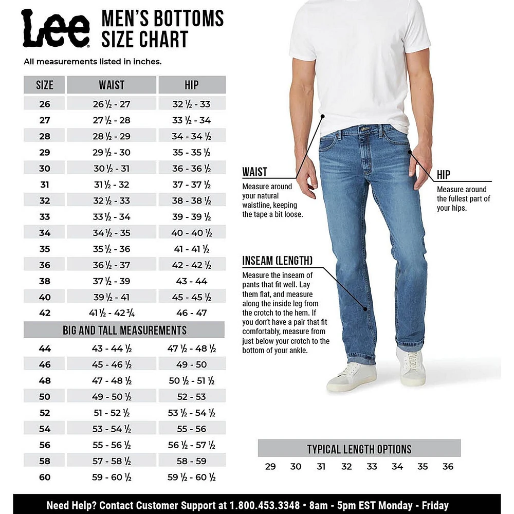 Lee Jean Droit et Étroit Pour Homme