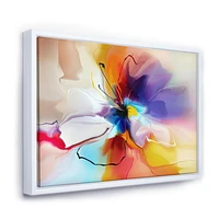 Designart Creative Flower in Multiple Colors FLOAT FRAME WALL ART