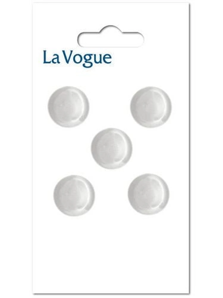 La Vogue12 mm Shank Button - White, La Vogue buttons and closures offer you the most fashionable and contemporary assortment of styles and colours.