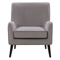 CorLiving Isla Velvet Upholstered Modern Indoor Accent Chair with Tapered Wooden Legs