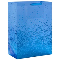 Sac-cadeau Hallmark de 20 po – Motif dégradé bleu métallisé à pois