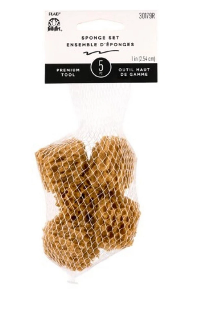 FolkArt Painting Tools - Sponge Value Pack, 5 pack of sea sponges
