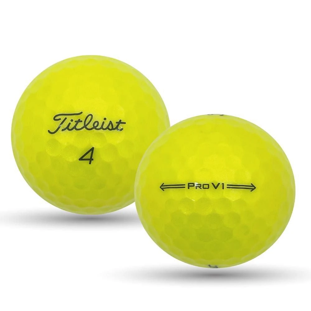 Mulligan - 48 Titleist Prov V1 2022 5A Recycled Used Golf Balls, Yellow