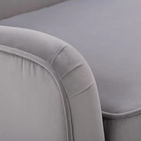 CorLiving Isla Velvet Upholstered Modern Indoor Accent Chair with Tapered Wooden Legs