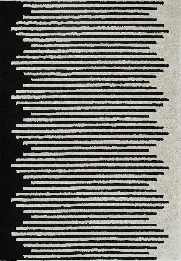 Tapis d'interieur abstrait Rug Branch Domus, creme noir, moderne - Salon, chambre, salle a manger et cuisine<br>