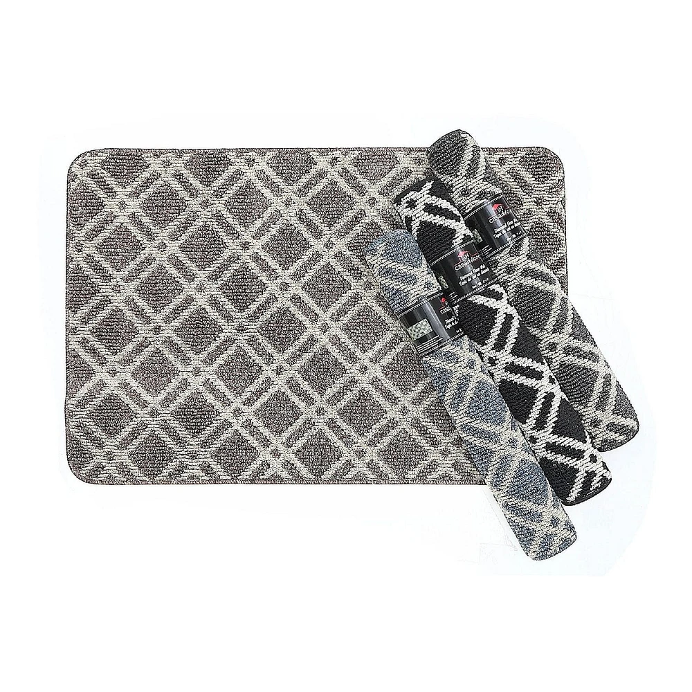 IH Casa Decor Diamant Tufted Mat Asstd 2 'X 3' - Ensemble De 4