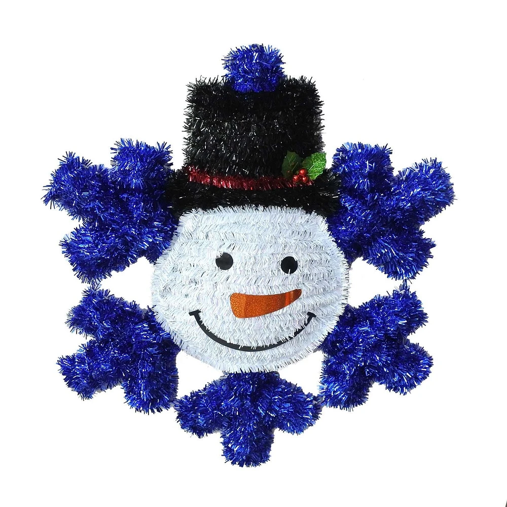 Christmas tinsel snowflake wreath