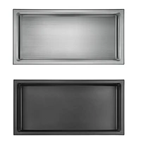 Niche de douche murale d'akuaplus® 12 po x 24 po, fait en acier inoxydable .