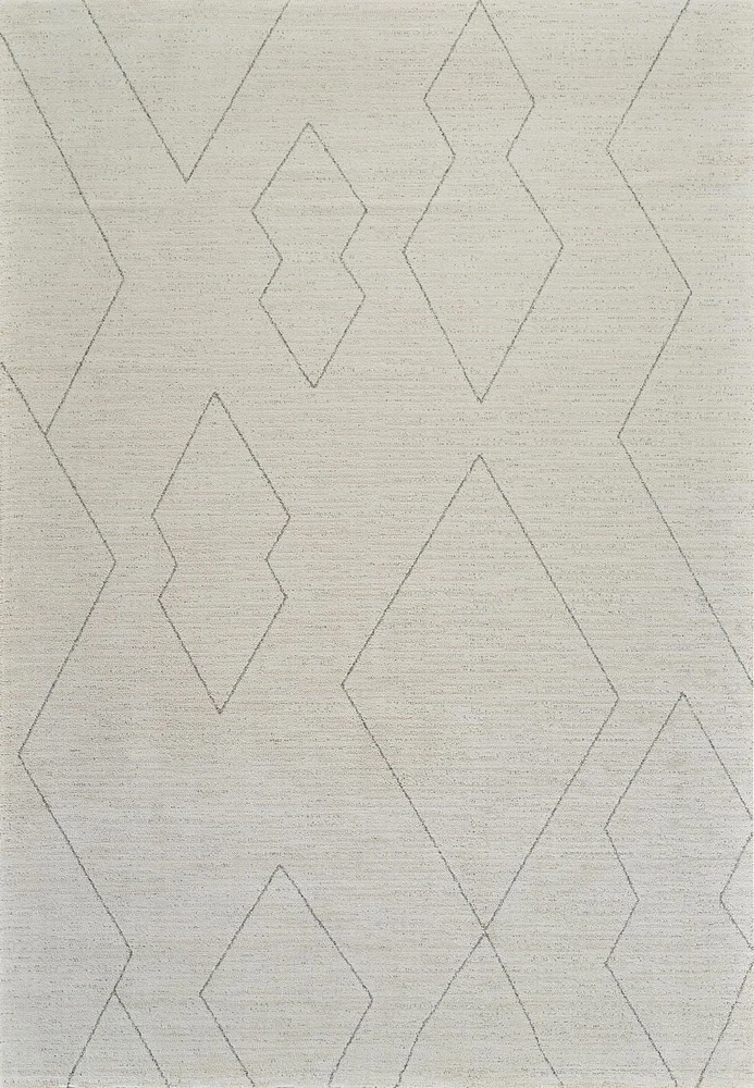 Tapis d'interieur abstrait Rug Branch Casa, beige creme, boheme - Salon, chambre